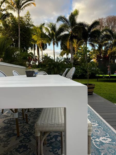10’ long table, seats 10. We’re in love! It extends with a leaf, if you don’t need it this big. Outdoor table. Outdoor furniture. Patio set. Bistro. Coastal. Serena and lily style. White outdoor table for family

#LTKsalealert #LTKFind #LTKhome