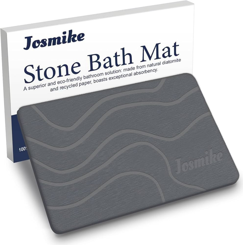 Stone Bath Mat, Non-Slip Diatomaceous Stone Drying Bath Mat for Bathroom Floor and Kitchen Counte... | Amazon (US)