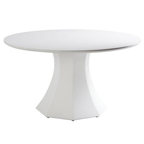 Sunpan Sanara French High Gloss White Wood Round Dining Table - Large - 55"W | Kathy Kuo Home