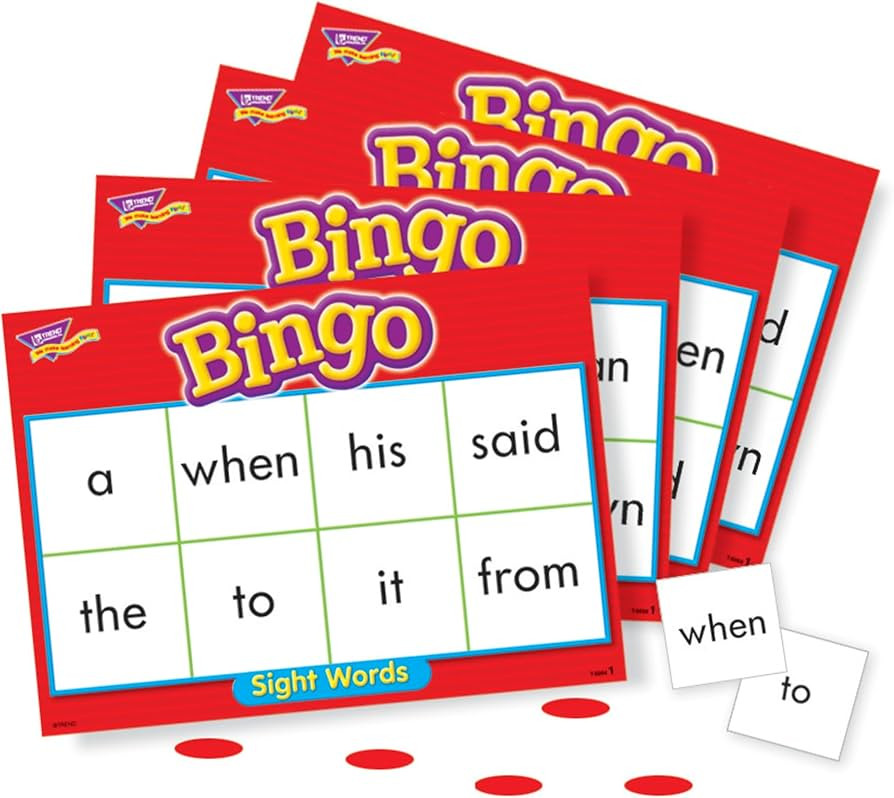 TREND ENTERPRISES: Sight Words Level 1 Bingo Game, Exciting Way for Everyone to Learn, Play 6 Dif... | Amazon (US)