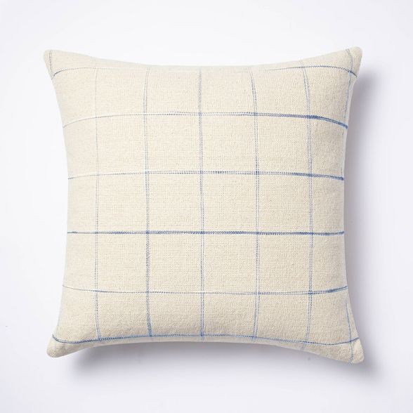 Windowpane Throw Pillow Cream/Blue - Threshold™ designed with Studio McGee | Target