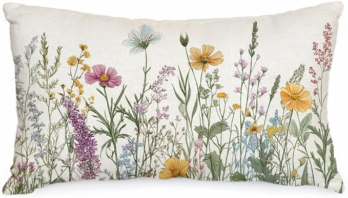 AACORS Spring Pillow Cover 12x20 Inch Flower Decoration Pillow Case Seasonal Decor for Home Sofa ... | Amazon (US)