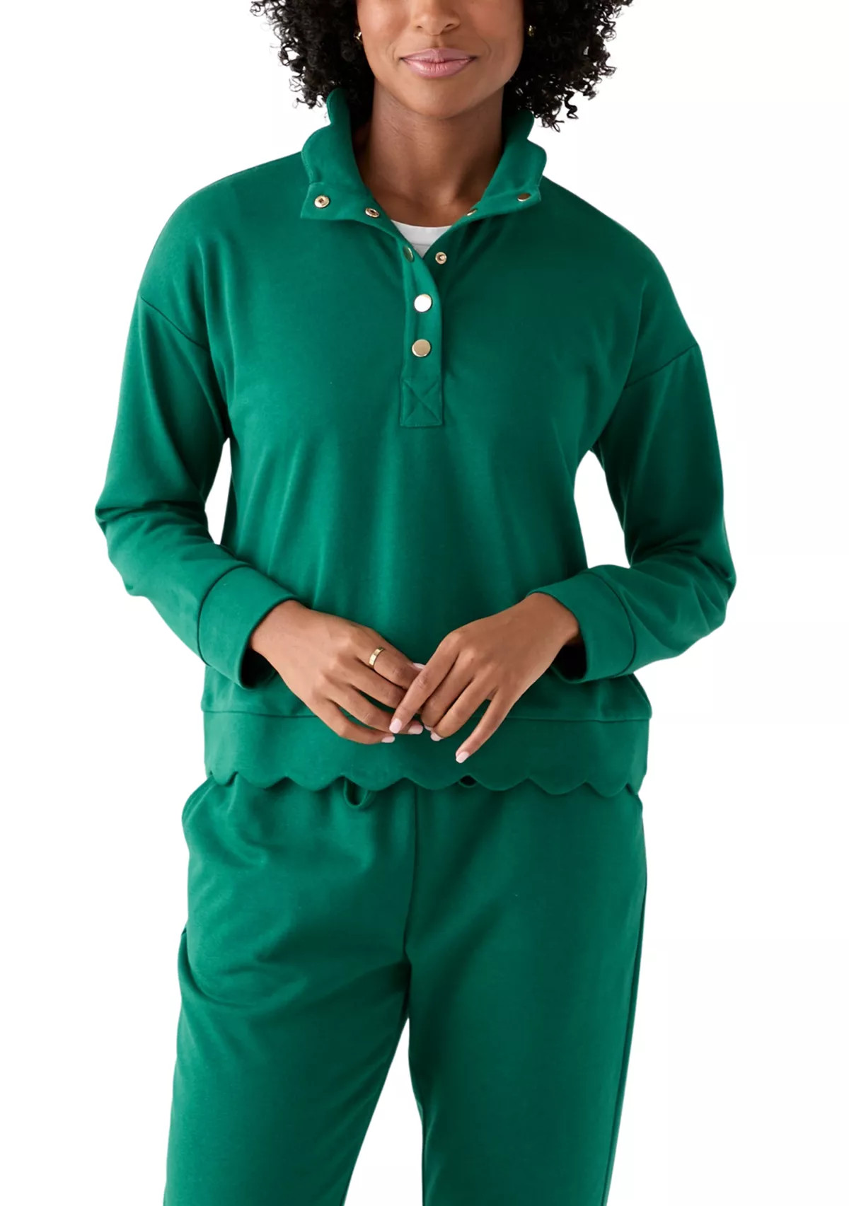 Women's Scalloped Hem Sweatshirt | Belk