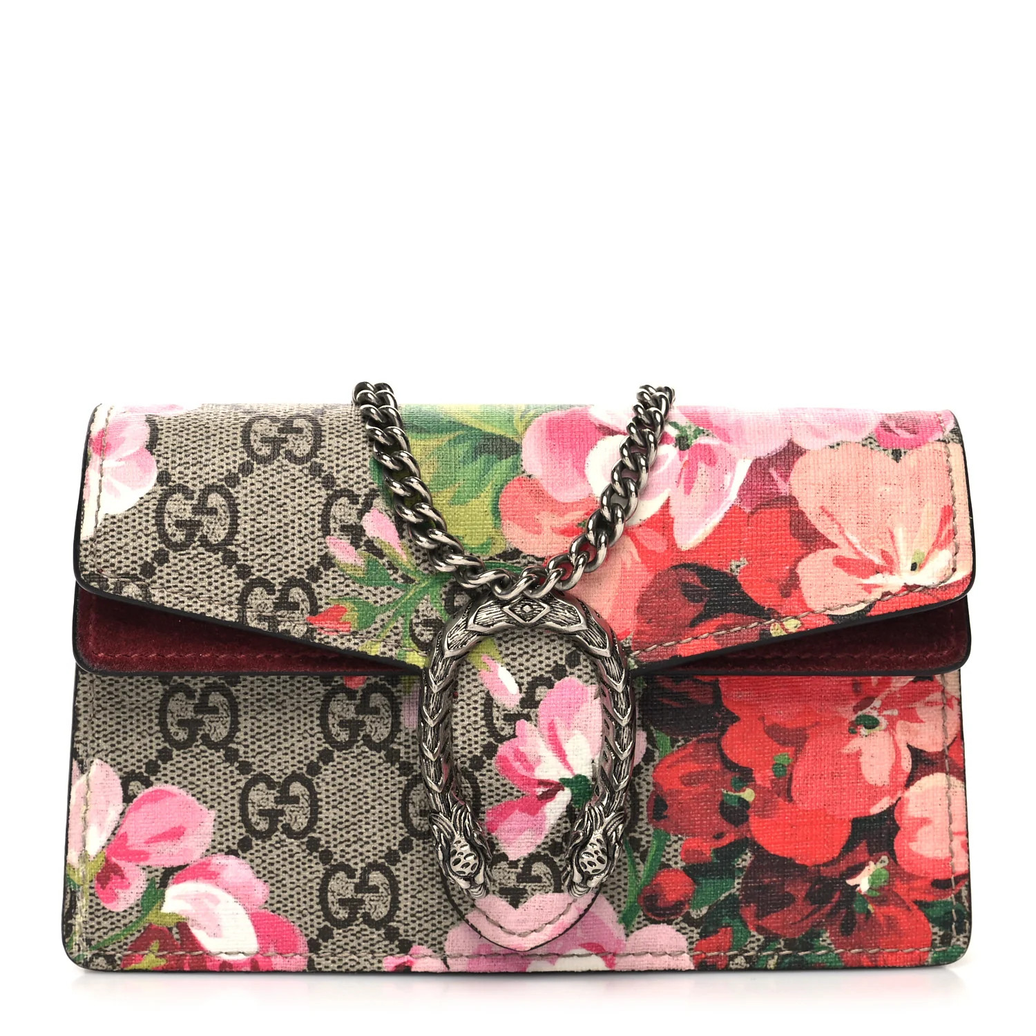 GG Supreme Monogram Blooms Super Mini Dionysus Shoulder Bag Beige Multicolor Dry Rose | FASHIONPHILE (US)