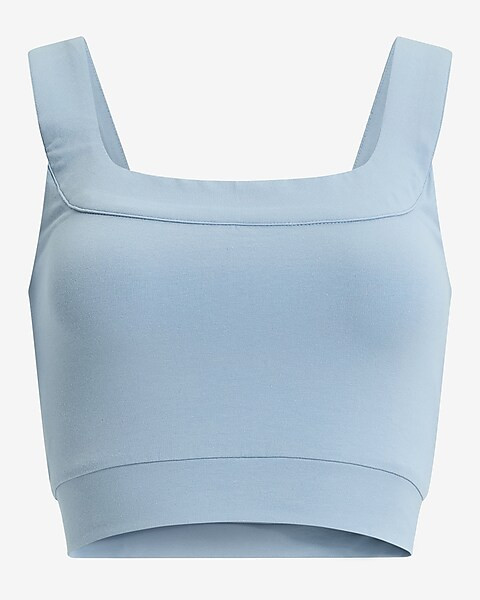 Body Contour Stretch Cotton Square Neck Cropped Tank | Express