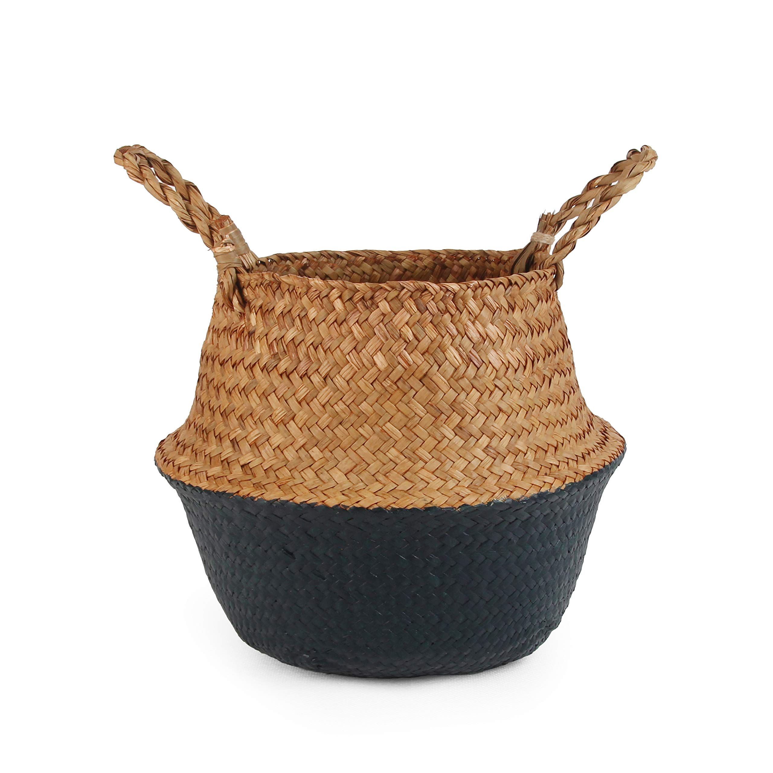 BlueMake Woven Seagrass Belly Basket for Storage, Laundry, Picnic, Plant Pot Cover, and Grocery and  | Amazon (US)