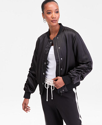 Women's Satin Bomber Jacket, Macy's Exclusive | Macy's