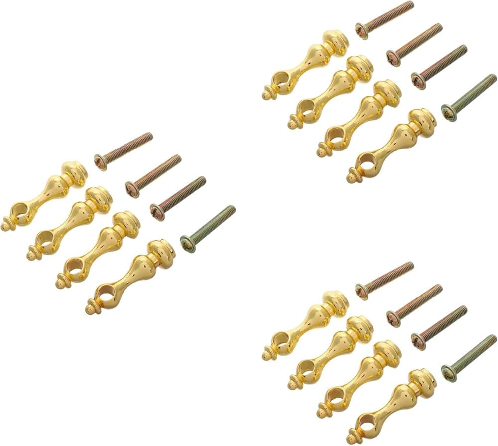 FAVOMOTO 12PCS Railing Bracket Spindles Furniture Connectors, Gold Metal Post End Caps Railing Po... | Amazon (US)