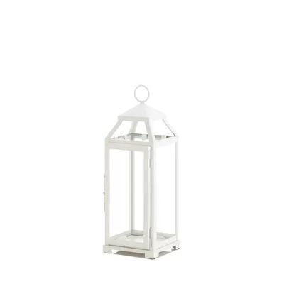 Tall Glass and Metal Lantern Breakwater Bay Color: White | Wayfair North America