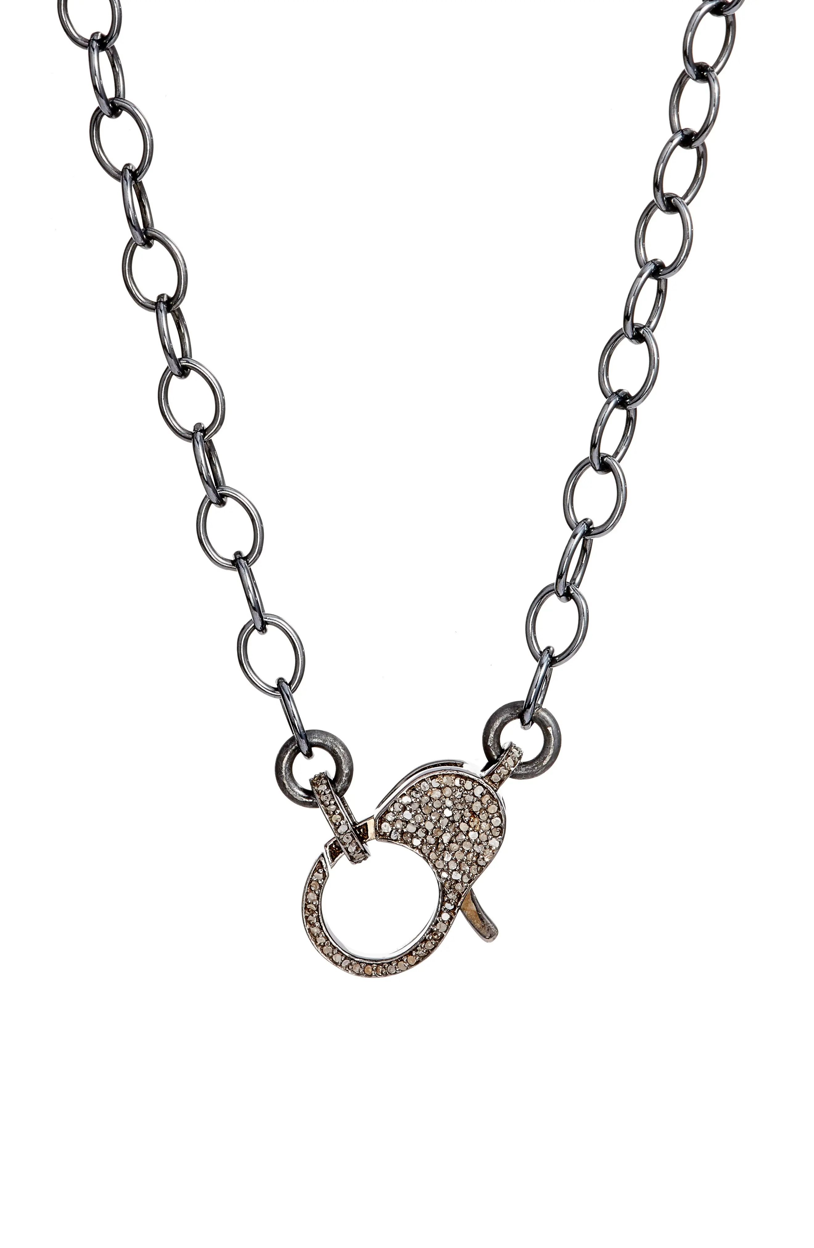 Women's Jane Basch Pave Diamond Clasp Long Chain Necklace | Nordstrom
