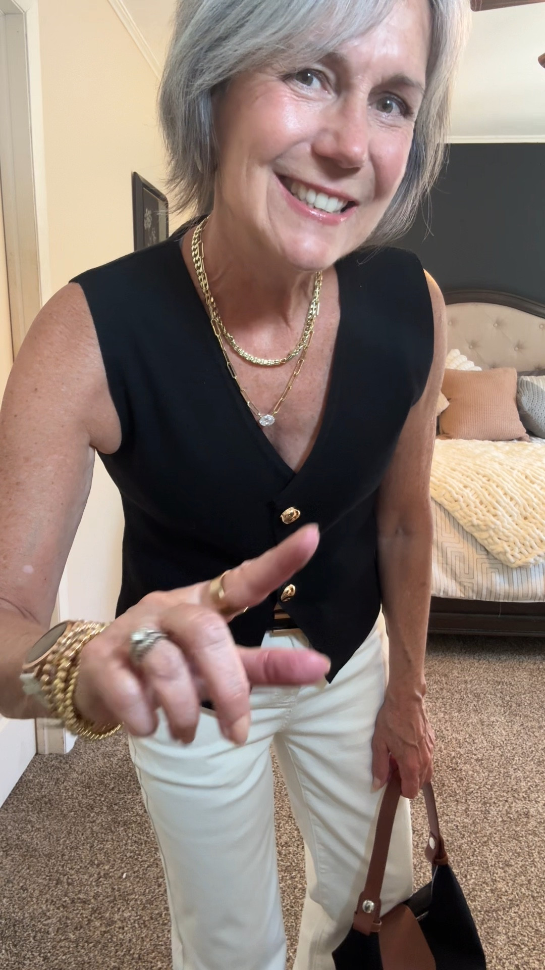 Last minute dinner invite so went immediately to my go to black and white. You can never go wrong in my opinion. 

Unfortunately I cannot tag my new bag here but tagged some other crescent bags for you 