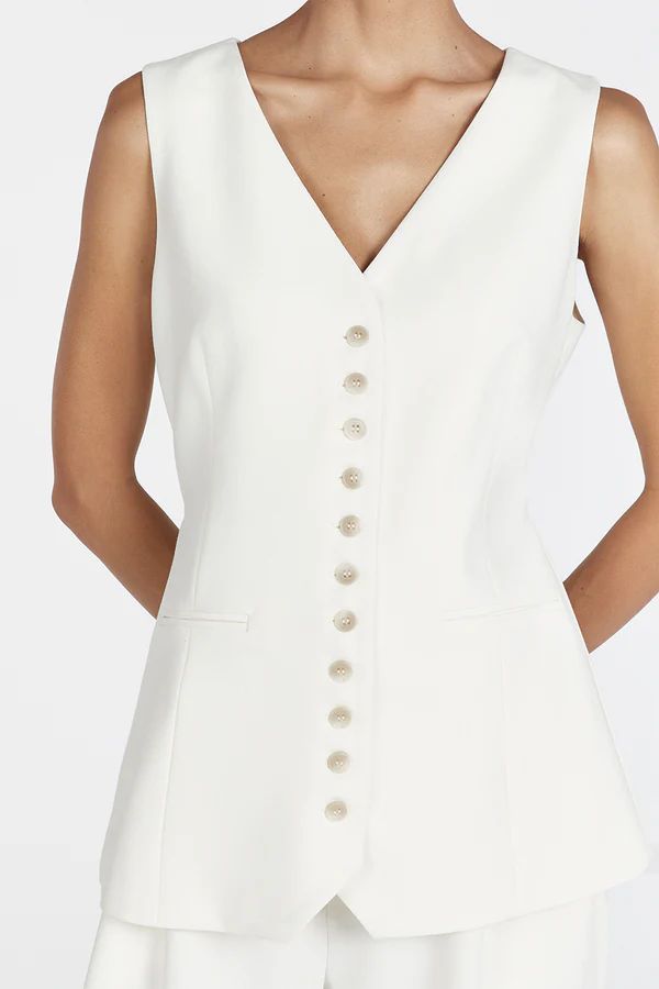 CELINE CREAM LONGLINE VEST | DISSH