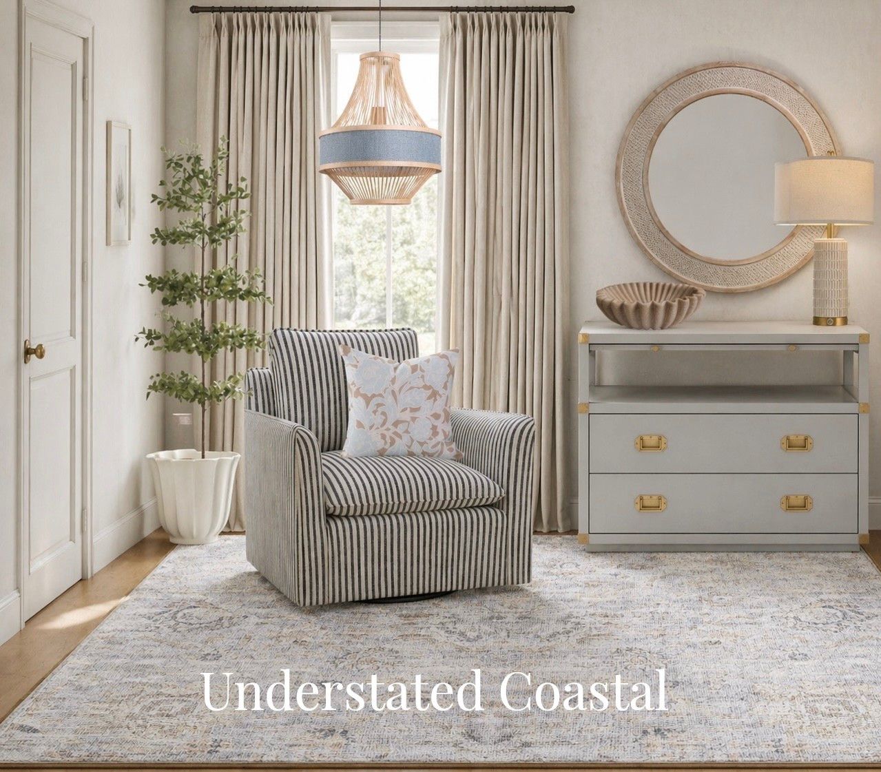 Understated coastal, done right 🤍

Soft, muted blues paired with light metals create a quiet kind of elegance in this bedroom corner. Nothing loud—just a calm, pulled-together mix that feels fresh and refined.

Proof you don’t need bold color to get that coastal feel…just the right tones in the right balance 

#amazonhome #birchlane #interiordesign #bedroomcorner #sittingcorner

#LTKHome