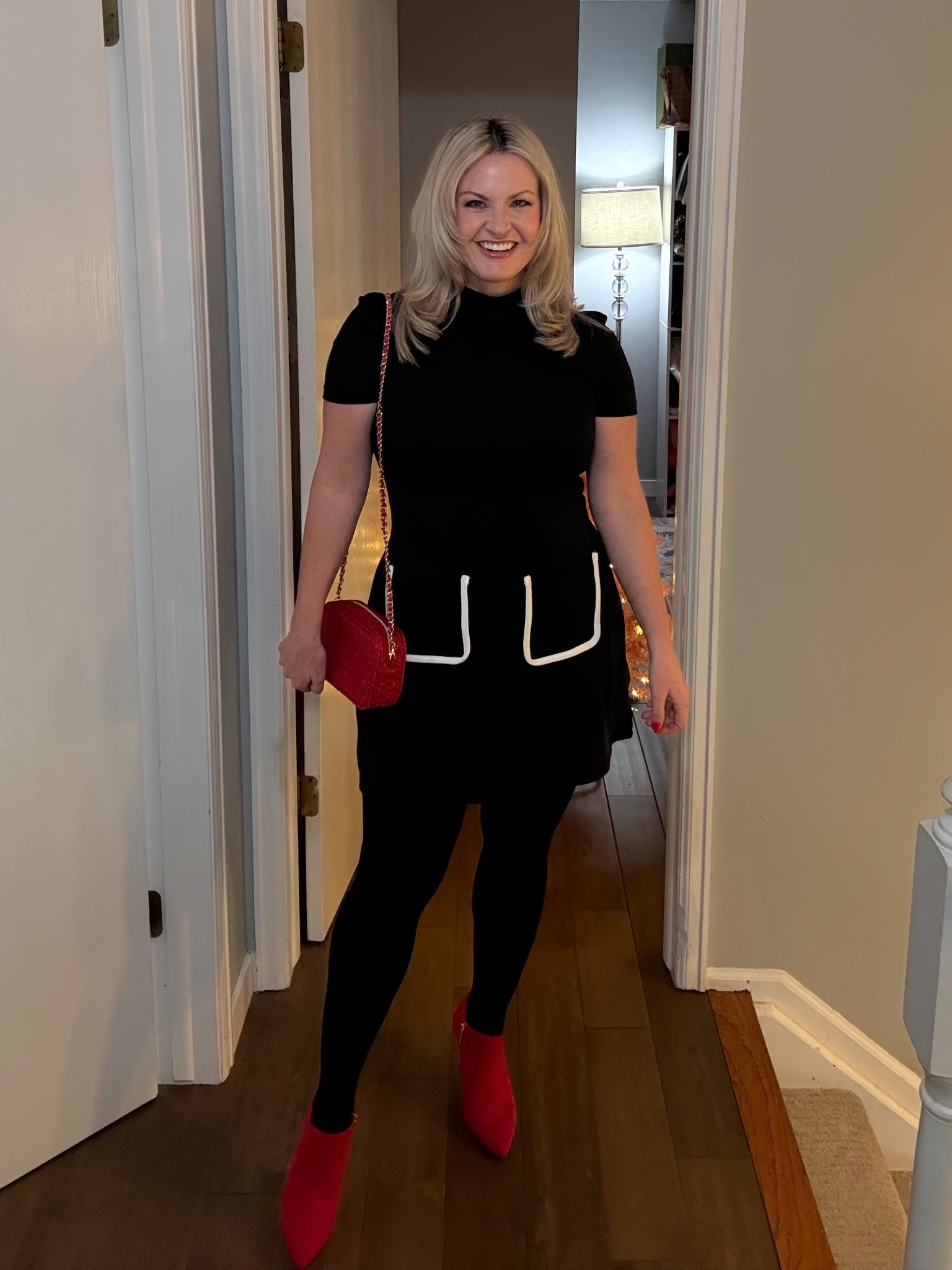 Obsessed with this mod dress! Such a classic piece that can be worn all year. I added a pop of red to wear it for the holidays. TTTS

Unique Vintage. Holiday Outfit. Christmas Outfit. Mod Dress. LBD

#LTKFindsUnder100 #LTKSaleAlert #LTKHoliday