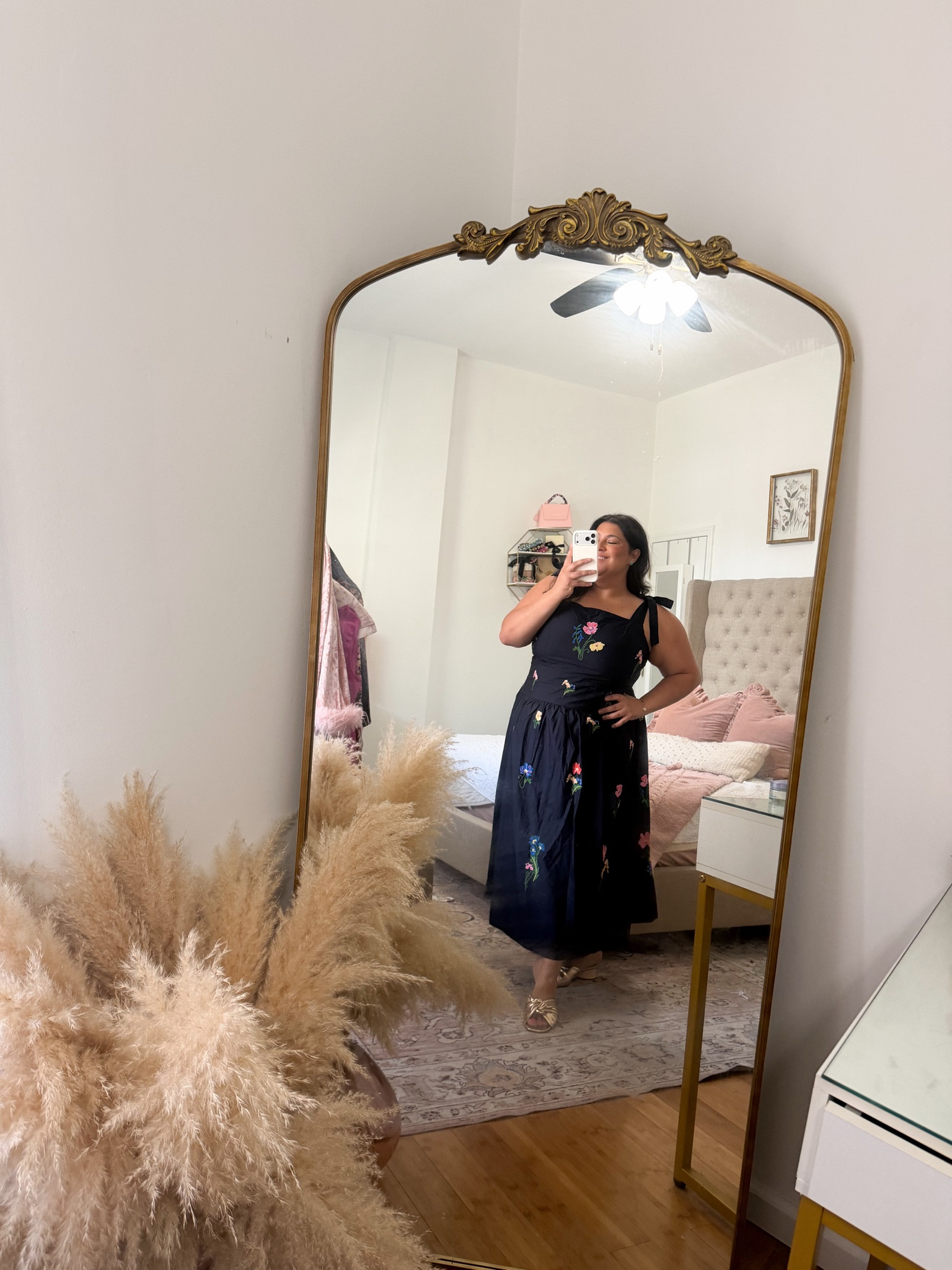 Walmart is killing the game! Loving this dress from their “free assembly” line! Wearing size XL 💙🩷🌷