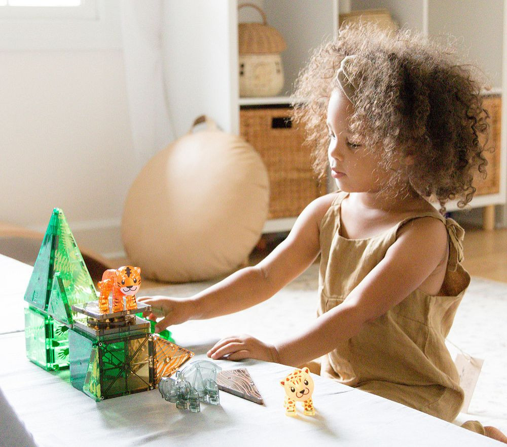 MAGNATILES Jungle Animals 25 Piece Magnetic Construction Set | Pottery Barn Kids