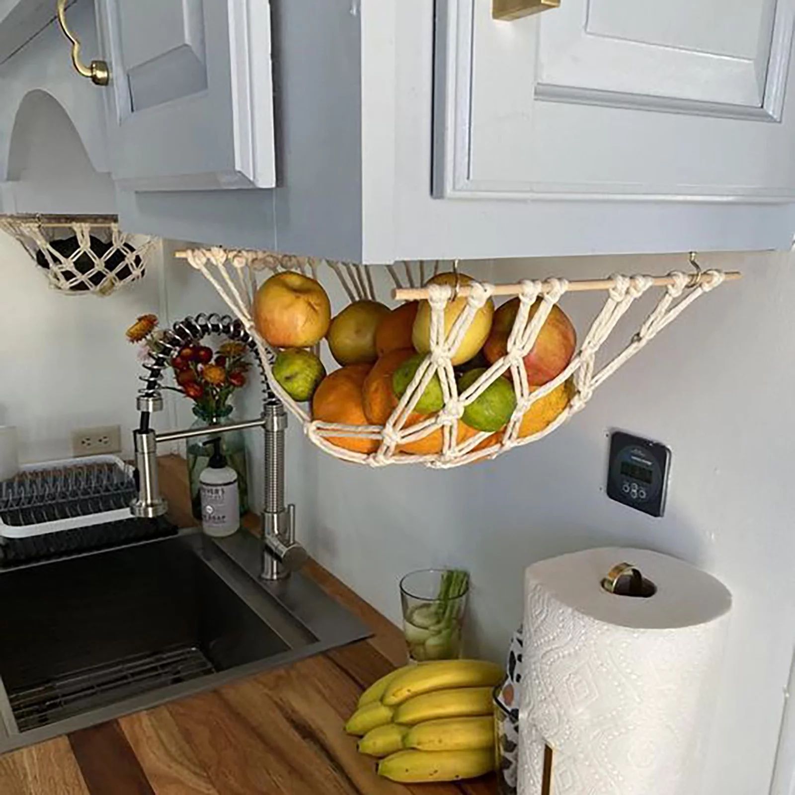 Summer Deal on Clearance 2023! WJSXC Home Kitchen Fruit Hanging Basket Wind Cotton Rope Hand-wove... | Walmart (US)