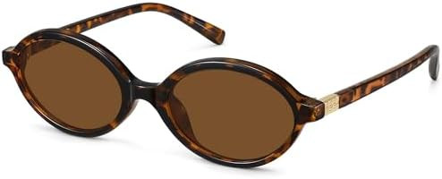 Retro Oval Sunglasses for Women Trendy Small Vintage Round Sun Glasses UV Protection | Amazon (US)