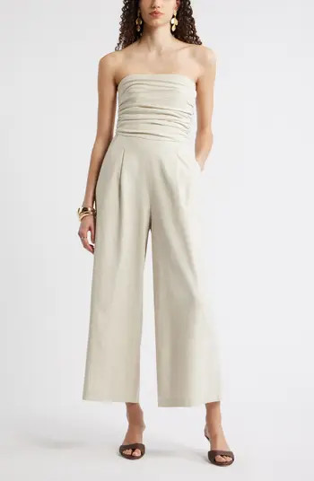Nordstrom Strapless Linen Blend Jumpsuit | Nordstrom | Nordstrom