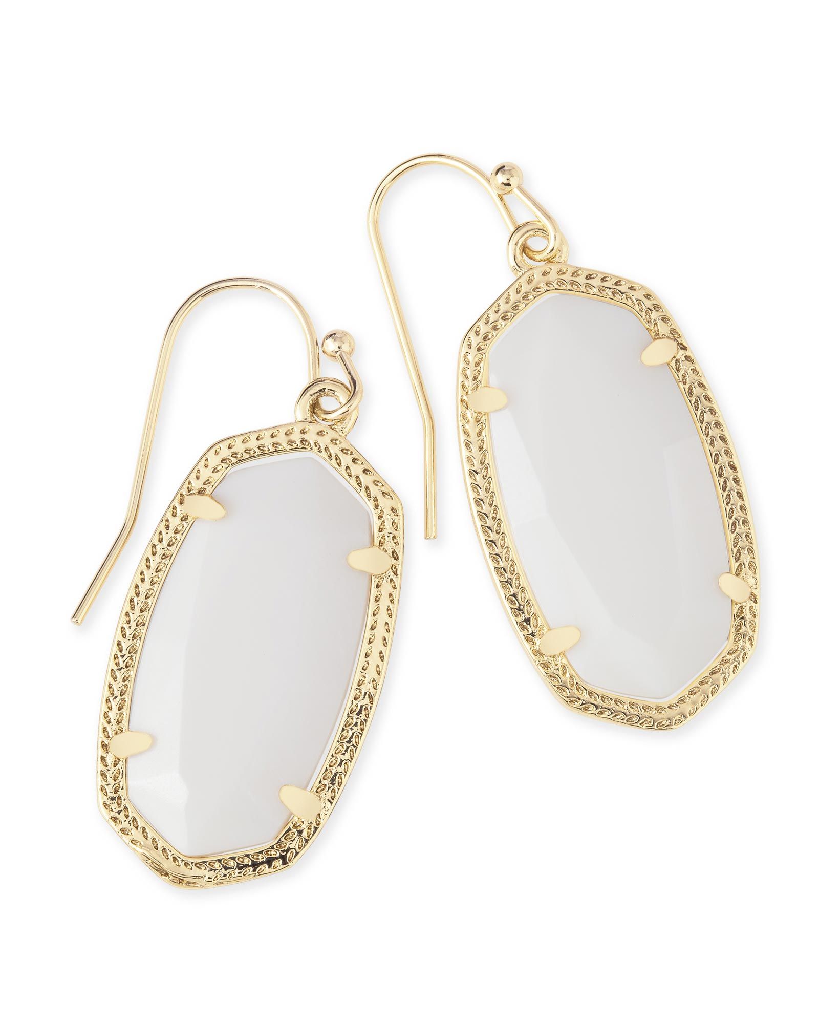 Dani Gold Earrings in White Pearl | Kendra Scott