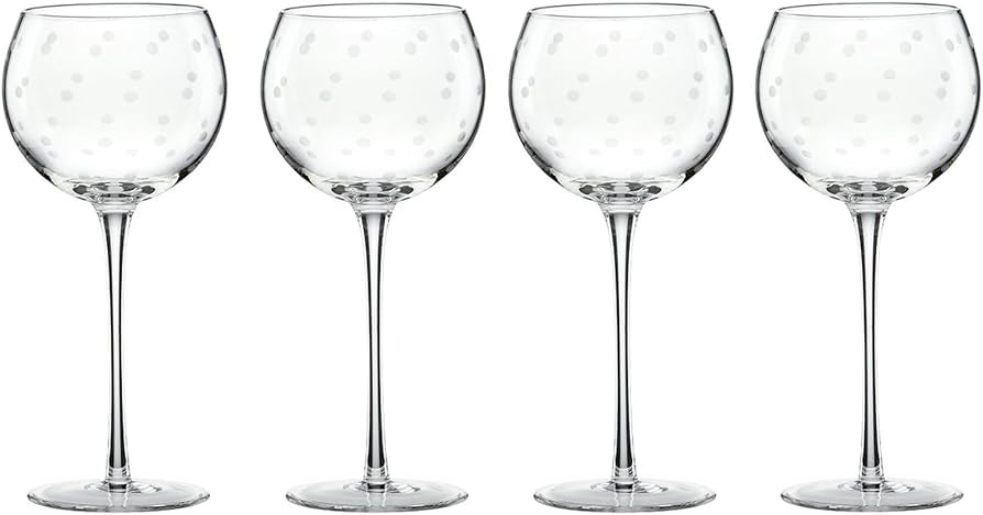 kate spade new york Larabee Dot Balloons Wine Glasses, Set of 4 | Amazon (US)