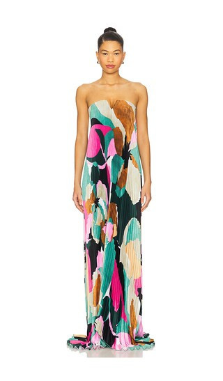 L'IDEE Black Tie Gown in Green,Pink. - size 6/XS | Revolve Clothing (Global)