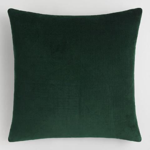 Forest Green Velvet Throw Pillow | World Market