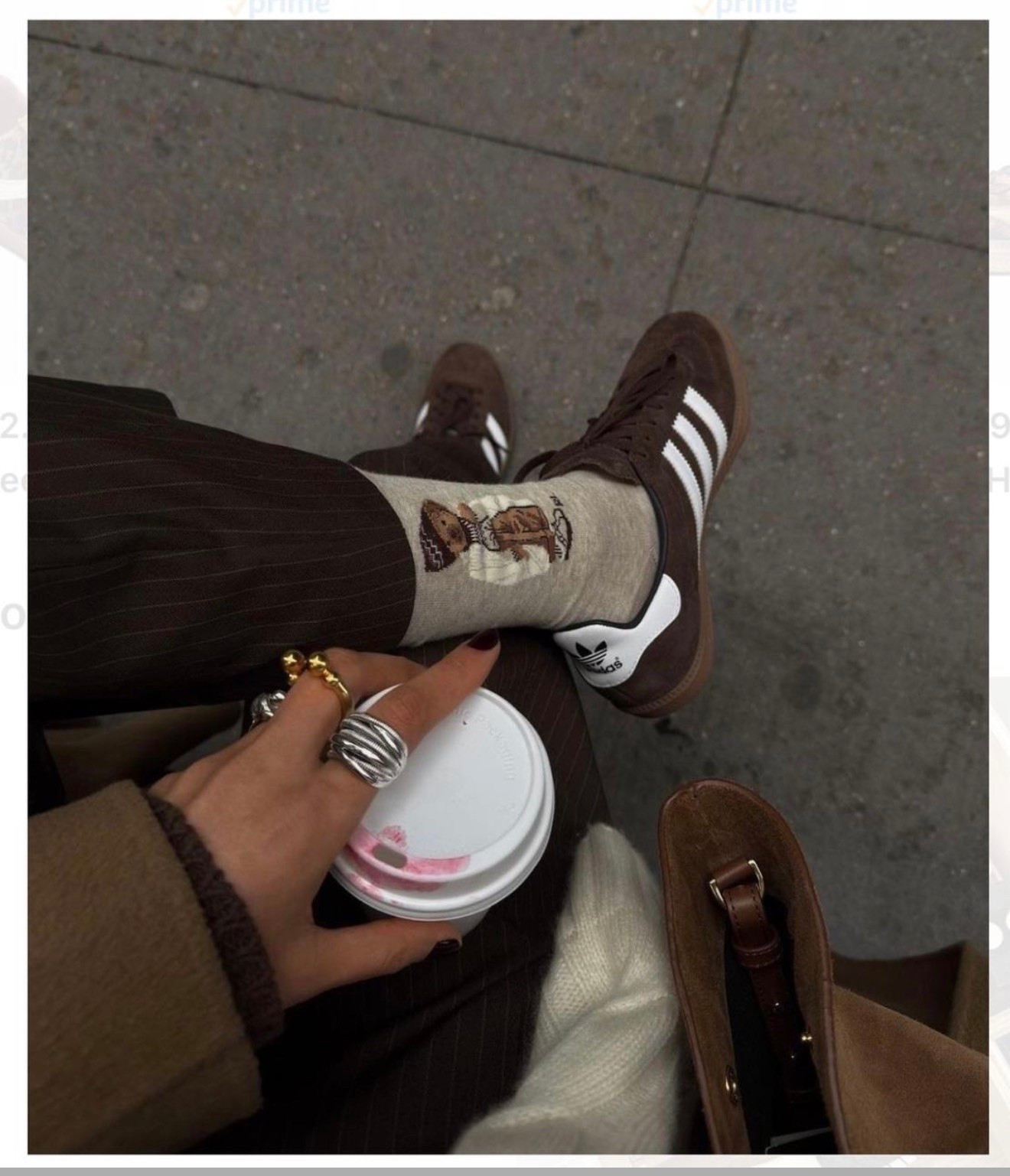 Adidas outfit idea.
Brown and beige aesthetic. 
Cool girl style.  #brownaesthetics #brownsocks #coolgirl