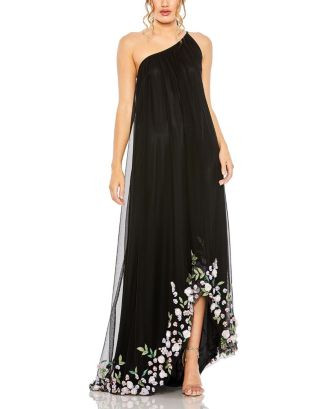 One Shoulder Trapeze Embellished High Low Gown | Bloomingdale's (US)