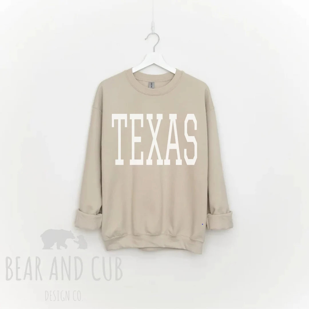 Oversized Texas Sweatshirt, Throwback Texas Crewneck Sweatshirt, Dallas Shirt, Texas Gift, Colleg... | Etsy (US)