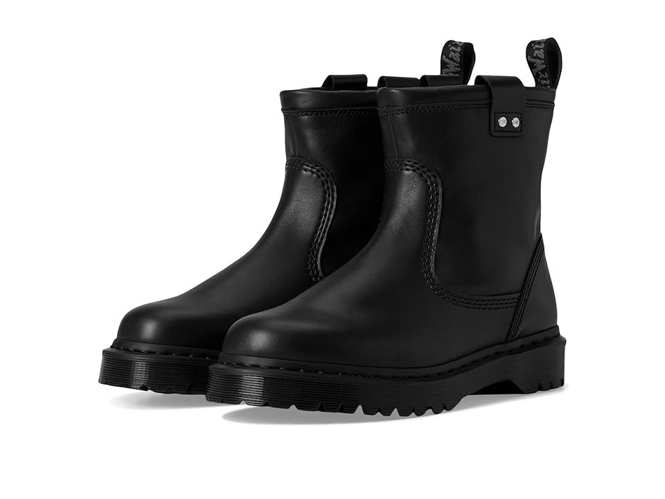 Dr. Martens Anistone Lo Leather Boots Boots Black : UK 6 (US Men's 7 - US Women's 8) Medium, Leather/Satin | Zappos