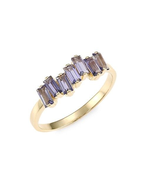 14K Yellow Gold & Baguette Iolite Ring | Saks Fifth Avenue