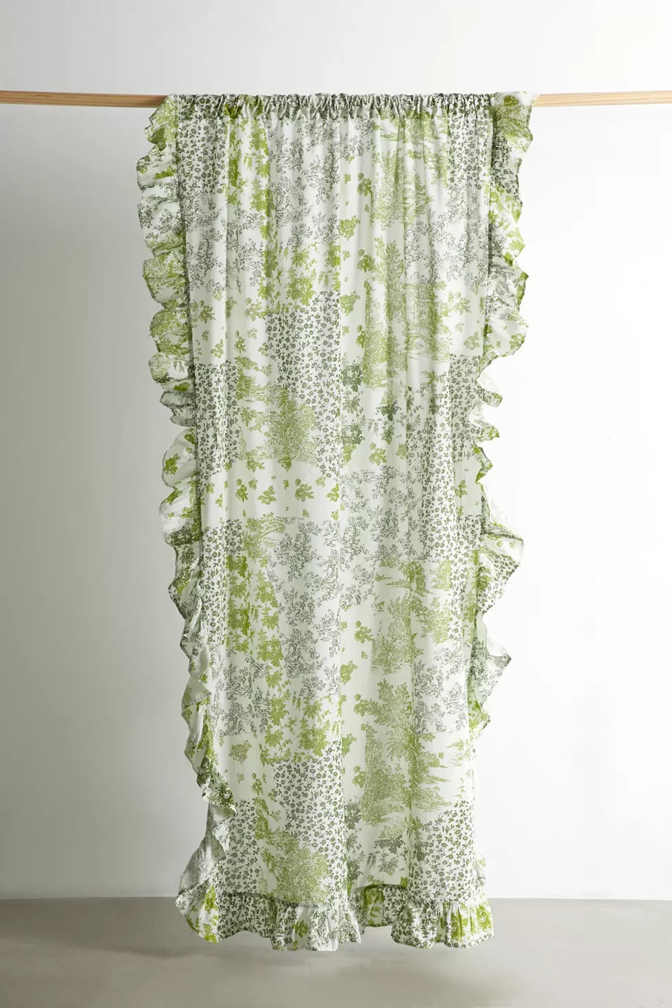 Toile Patchwork Ruffle Window Panel | Urban Outfitters (US and RoW)