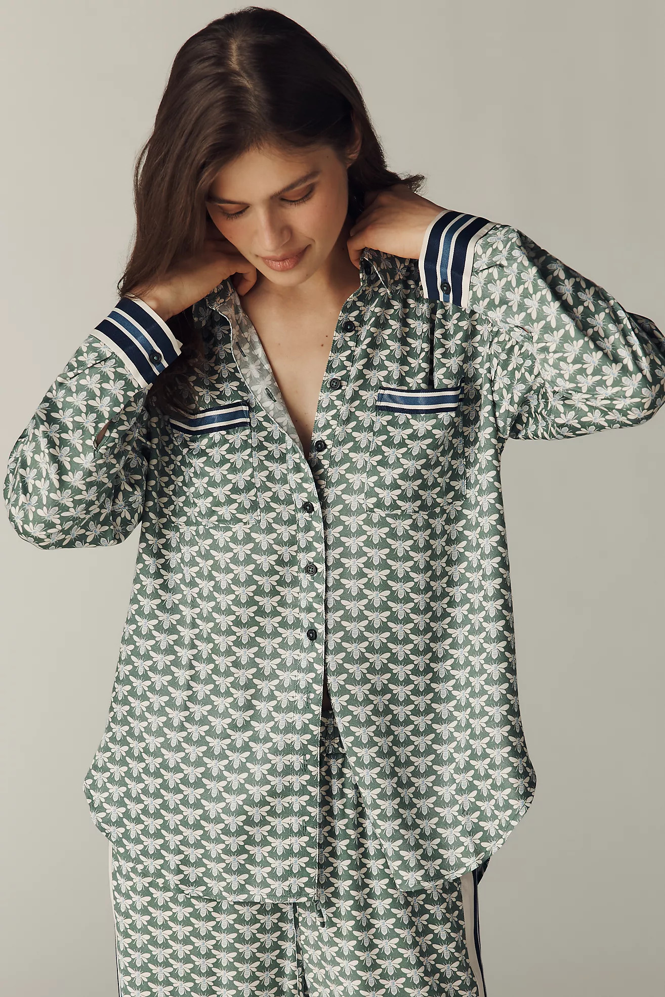 Maeve Silky Shirt Blouse | Anthropologie (US)