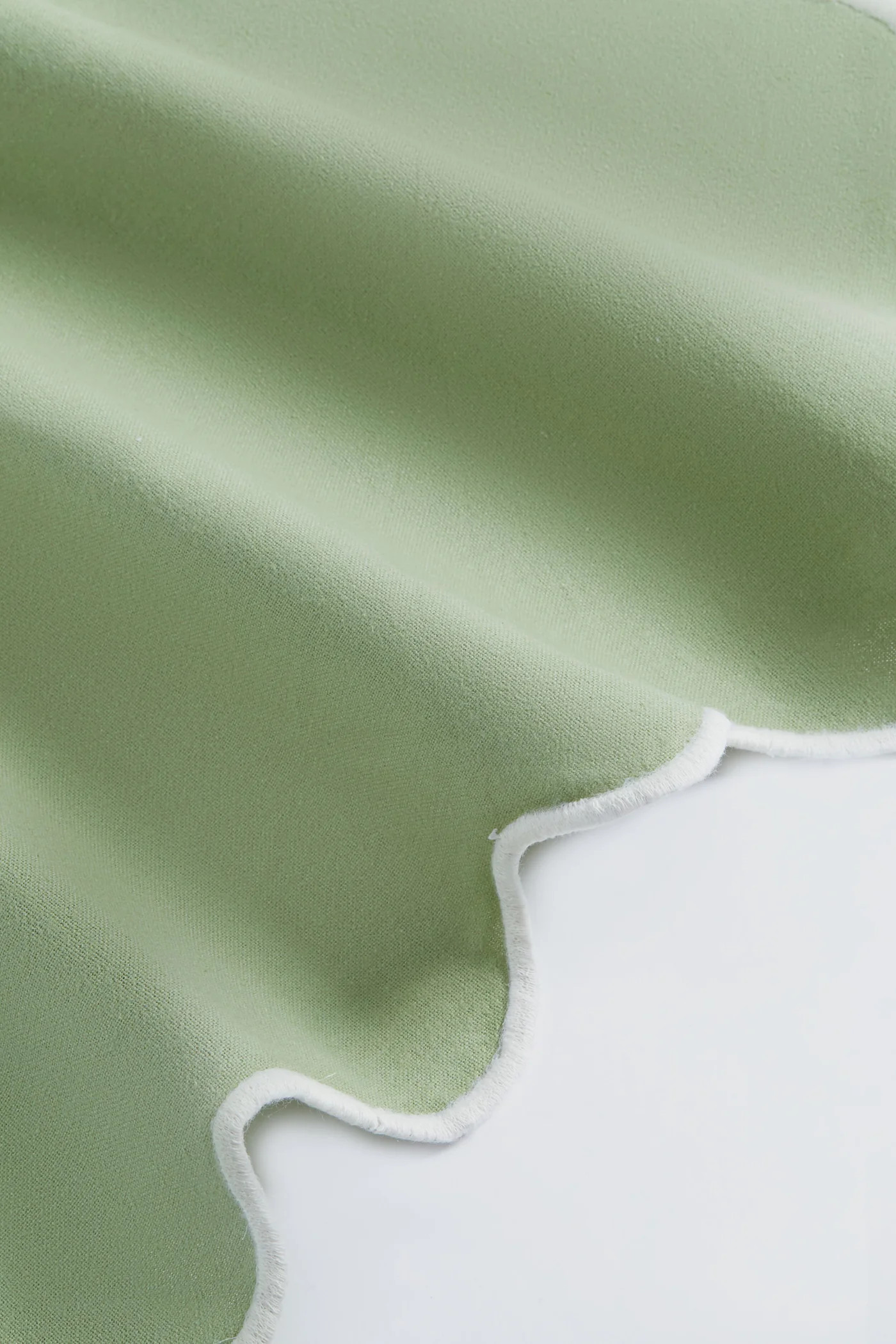 Sage and White Cotton Slub Scalloped Napkins Set of 4 | Tuckernuck (US)