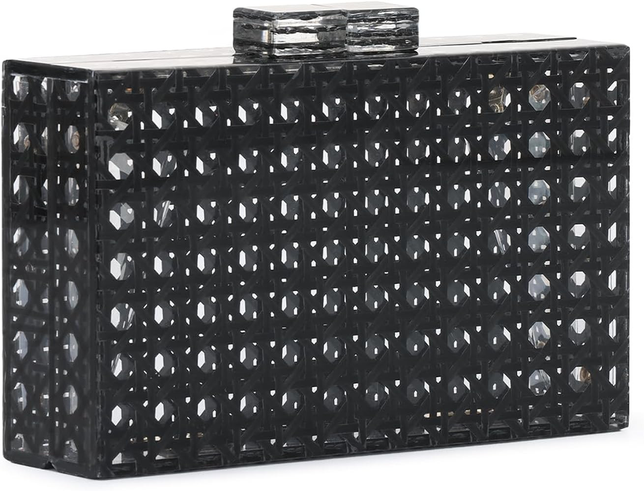 GOKTOW Rattan Acrylic Bag Clutch Purse Evening Bag Woven Handbag Summer Beach Purse | Amazon (US)