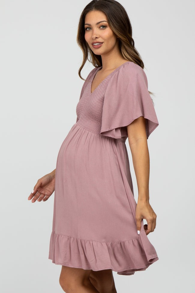 Fuchsia Smocked Maternity Dress | PinkBlush Maternity