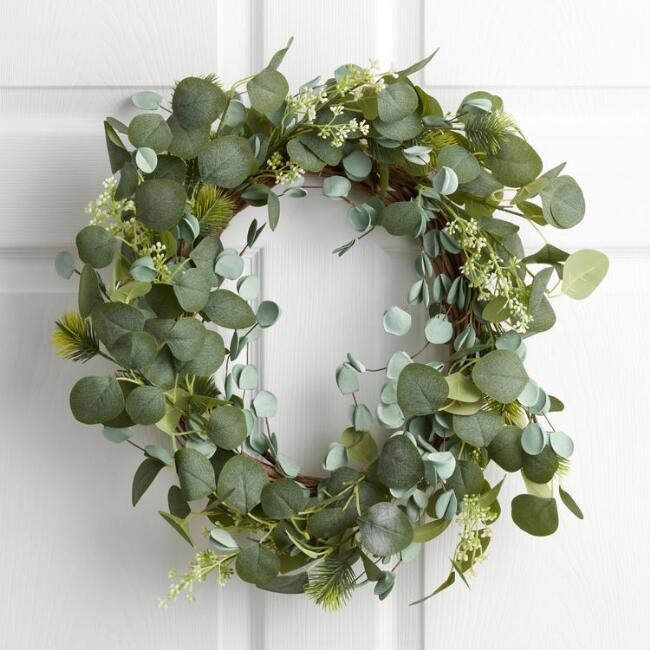 Faux Seeded Eucalyptus and Pine Wreath | World Market