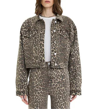 Del Mar Cropped Cheetah Print Coordinating Jacket | Dillard's