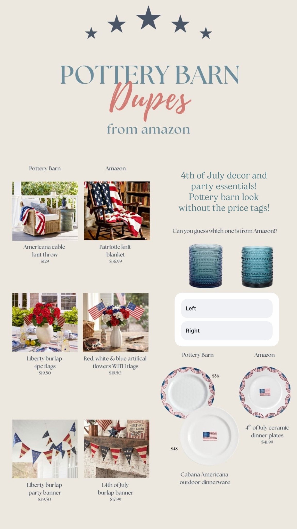 Pottery Barn dupes 🇺🇸 

#amazon #dupes #holiday

#LTKmomlife #LTKSeasonal #LTKHome