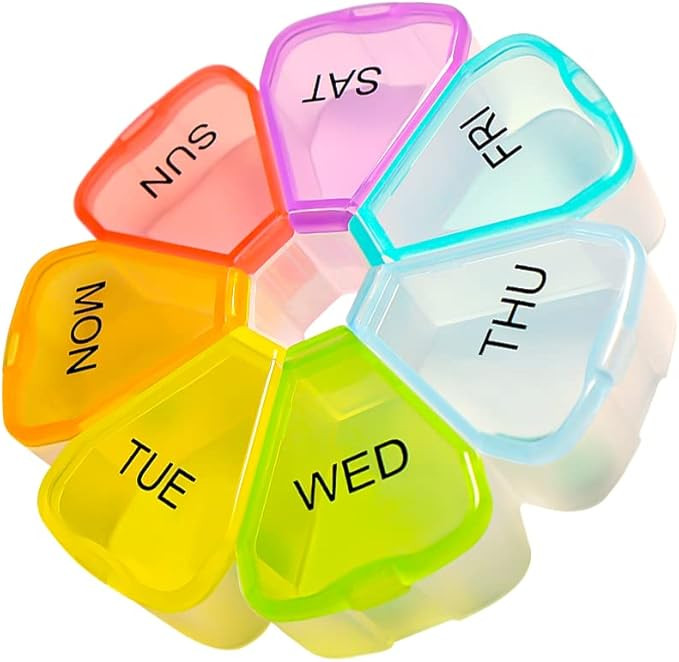 Weekly Large Pill Organizer 7 Day, Pill Box/Case, Pill Container, Travel Pill Holder, Pill Dispen... | Amazon (US)