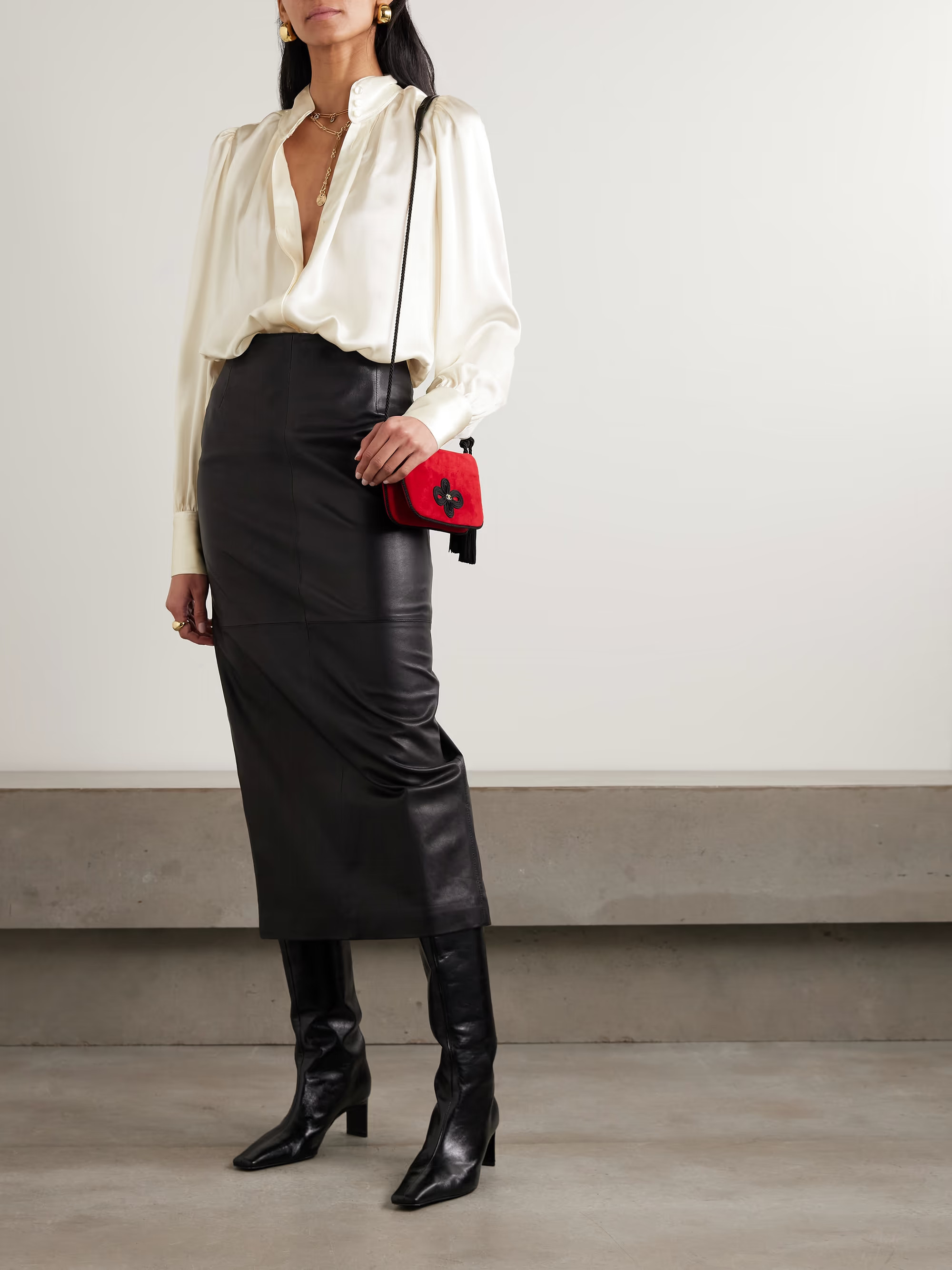 Val D'Isere gathered silk-charmeuse blouse | NET-A-PORTER (US)