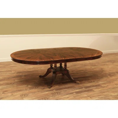 Round To Oval Expanding Mahogany Dining Room Pedestal Table With Traditional Two-tone Mahogany Finish, Seats 2 To 8 People | Wayfair North America
