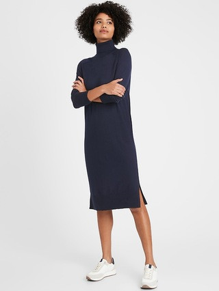 Washable Merino Turtleneck Sweater Dress | Banana Republic (US)