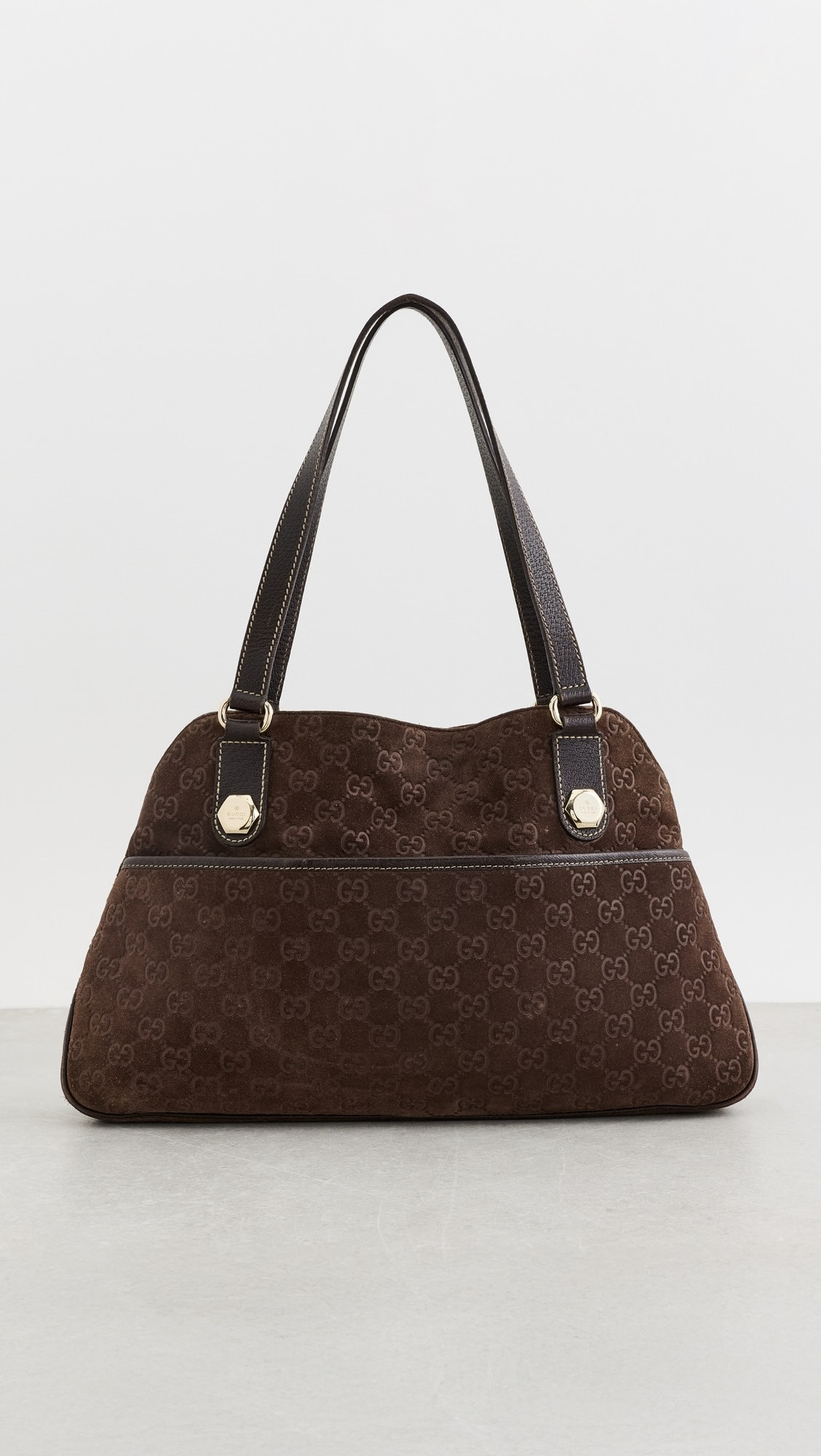 Gucci Brown Suede Charmy Pocket Tote | Shopbop