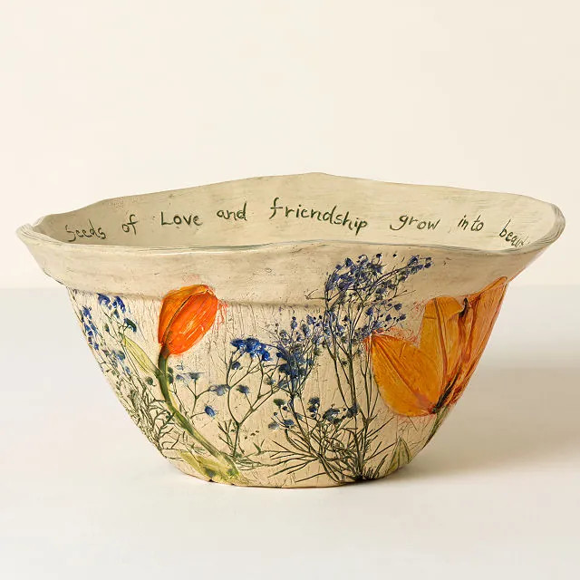Pressed Garden of Love Serving Bowl | UncommonGoods