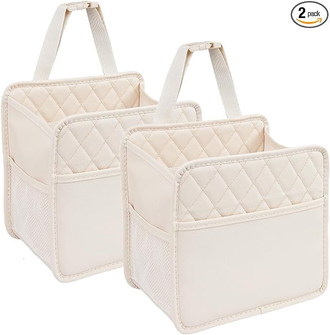 Car Seat Organizer,2 Pack Waterproof Pu Leather Backseat Car Organizer and Storage Bag Foldable U... | Amazon (US)