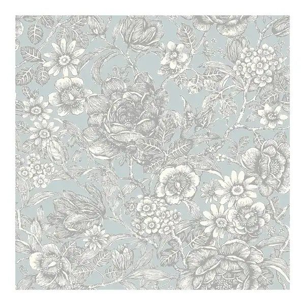 Hedgerow Light Blue Floral Trails Wallpaper - 20.5 x 396 x 0.025 | Bed Bath & Beyond