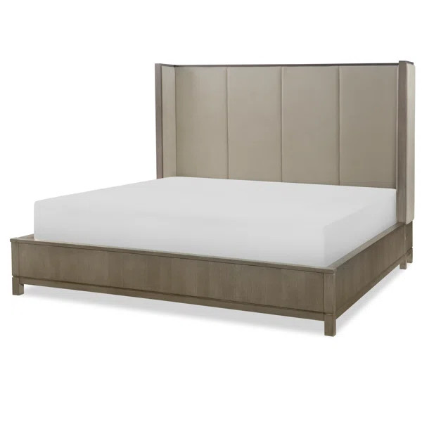 Greige Highline Upholstered Standard Bed | Wayfair North America