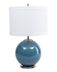 23in glass antique gold tone table lamp | TJ Maxx